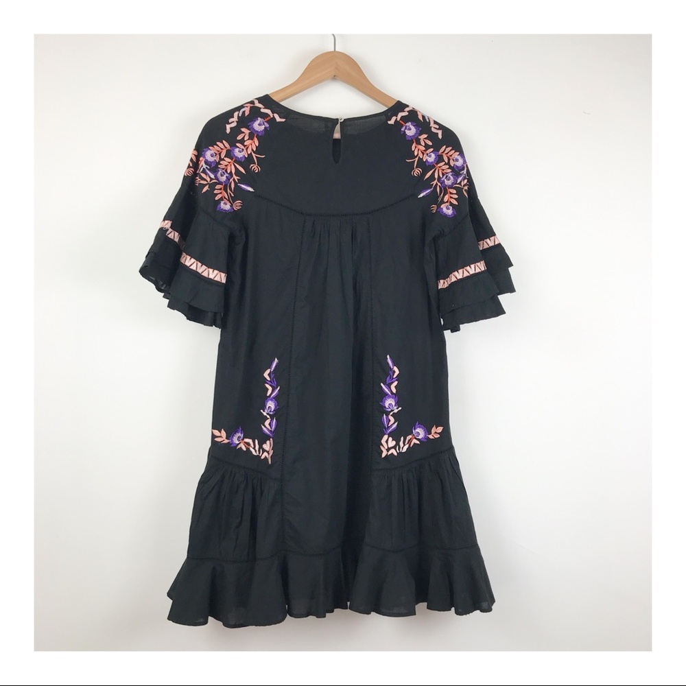 Free People Pavlo Embroidered Ruffle Mini Dress Size XS - Picture 11 of 14